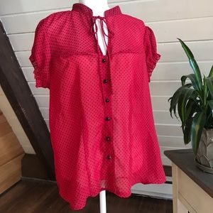 Torrid Red Polka Dot Blouse - 2x